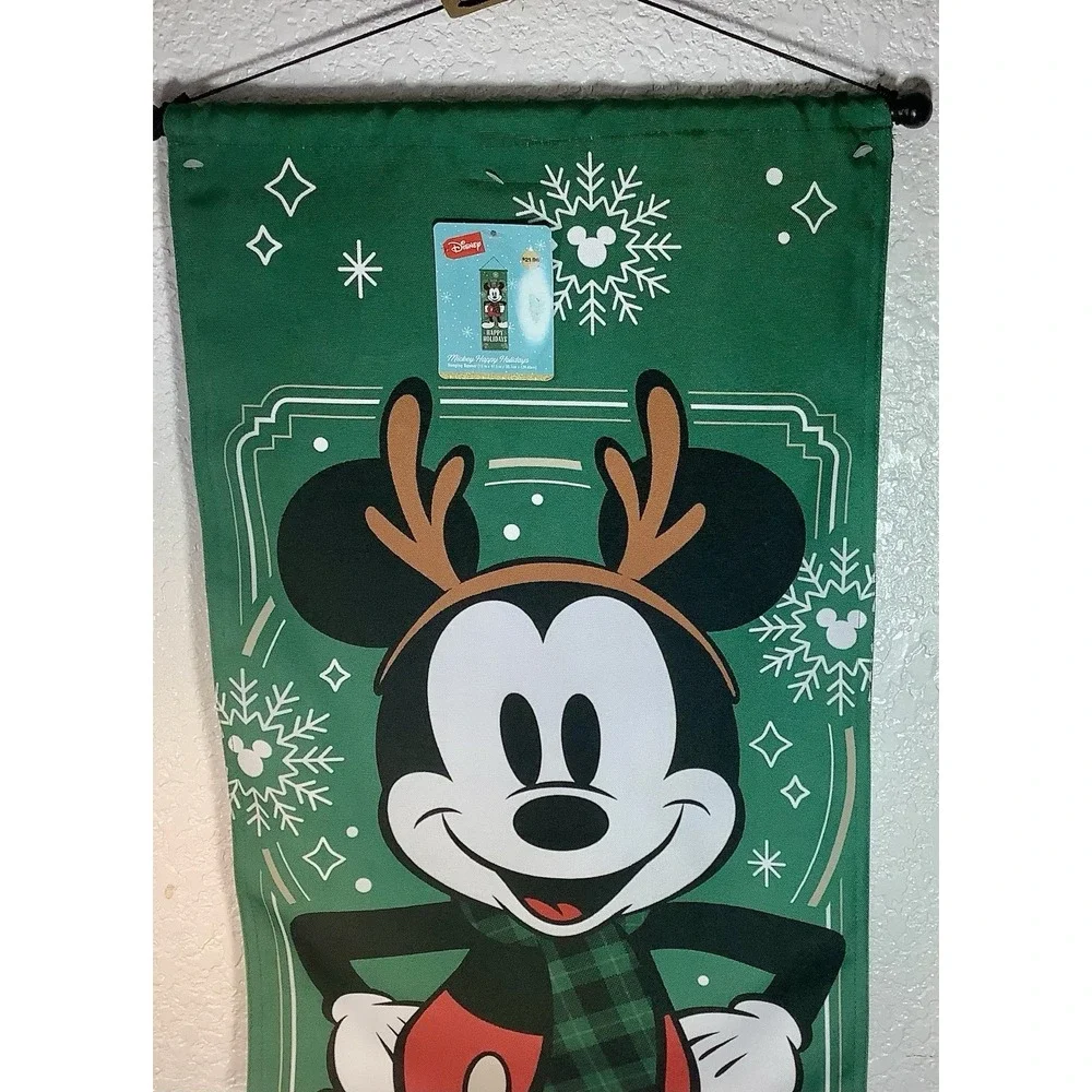 Disney Mickey Mouse Happy Holidays 🎄 46 x 14.75 Hanging Banner‎ NEW 🎄